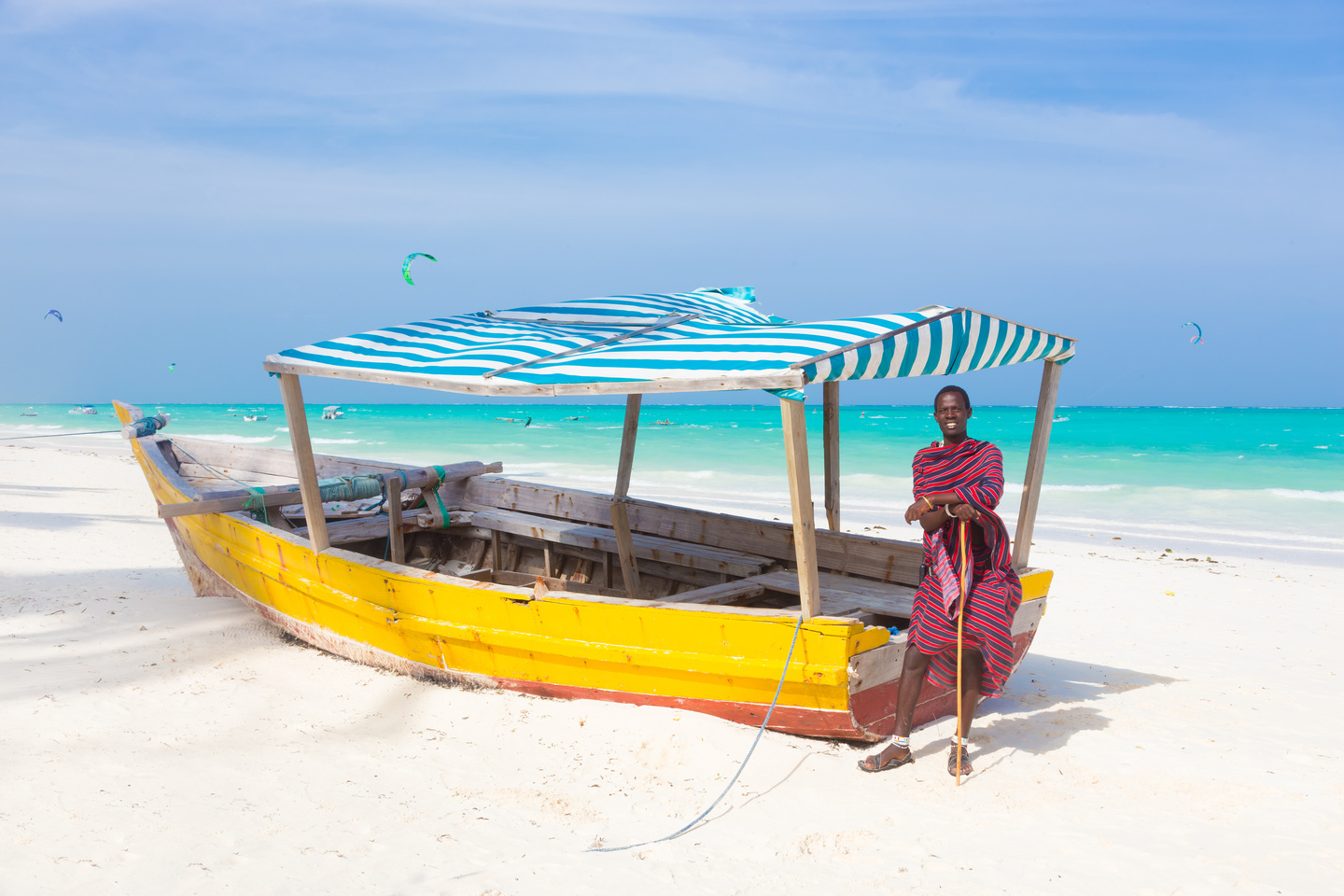 White Tropical Sandy Beach on Zanzibar